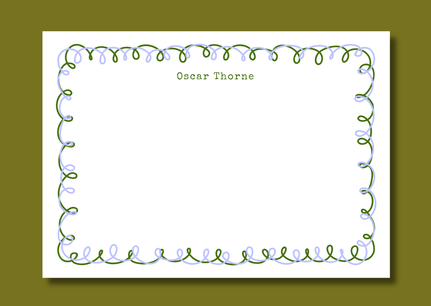 Green and periwinkle squiggle