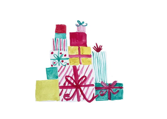 Pile of presents notecard