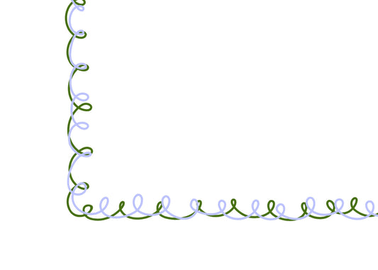Green and periwinkle squiggle