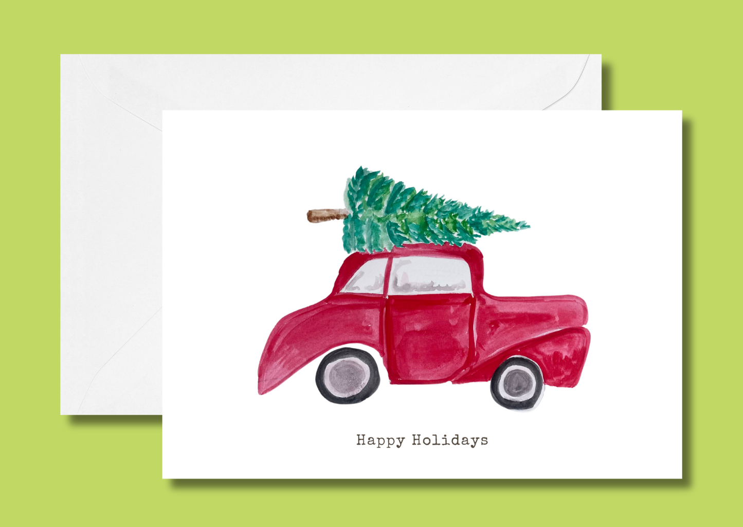Driving home for Christmas greeting card