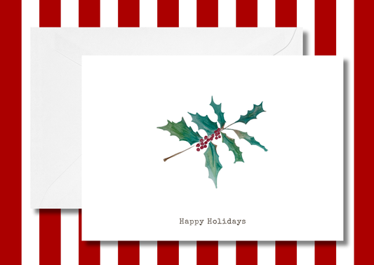 Holly greeting card