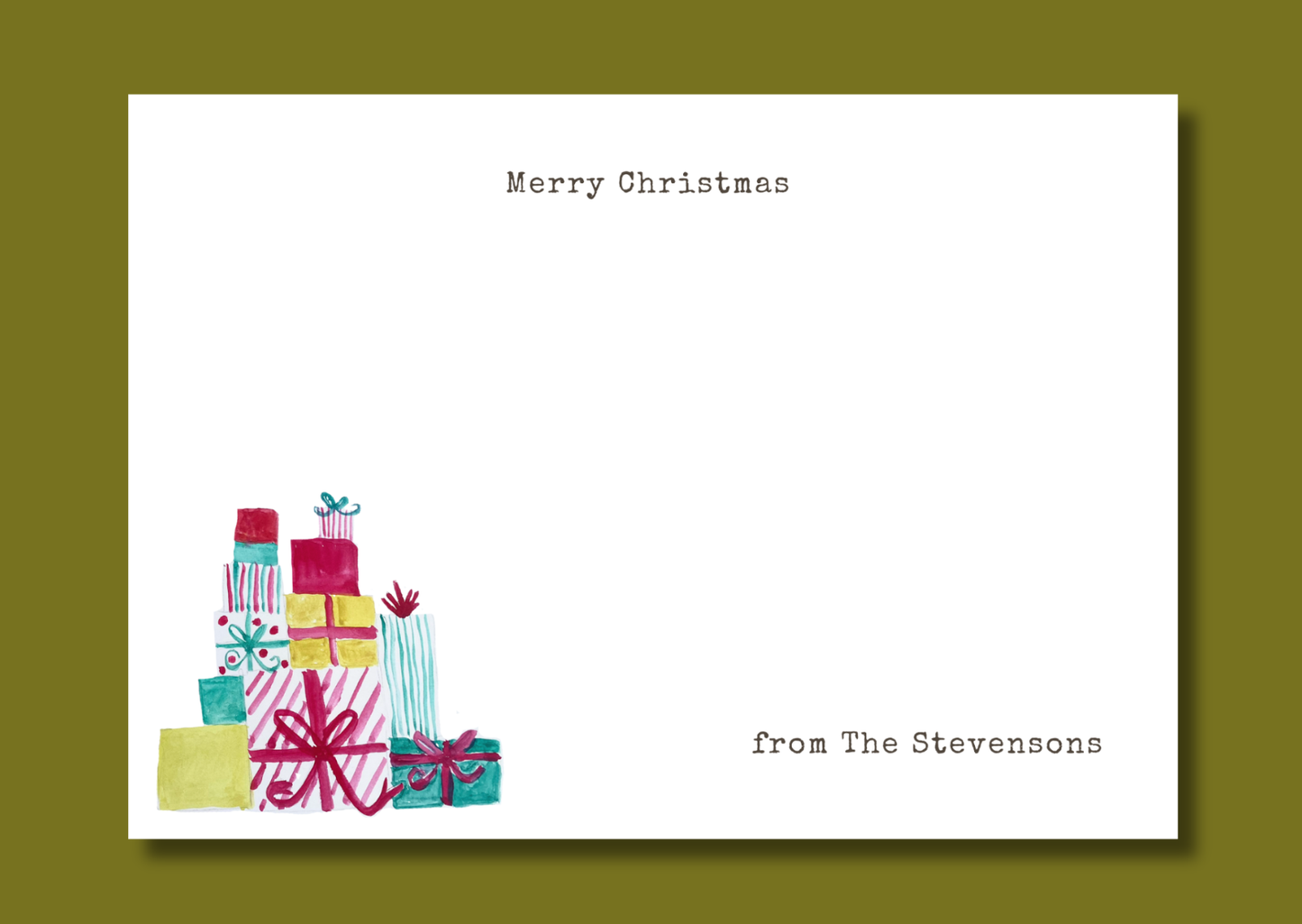 Pile of presents notecard