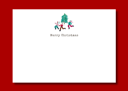Ice skaters notecard