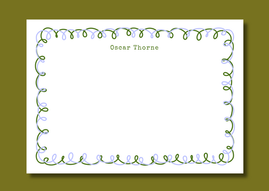 Green and periwinkle squiggle