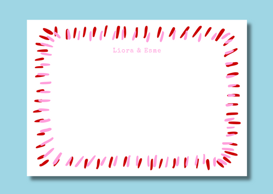 Pink and red dashes