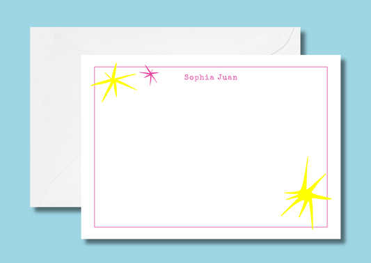 Pink and yellow sunbursts