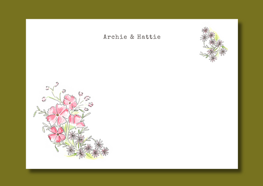 Hollyhocks and daisies