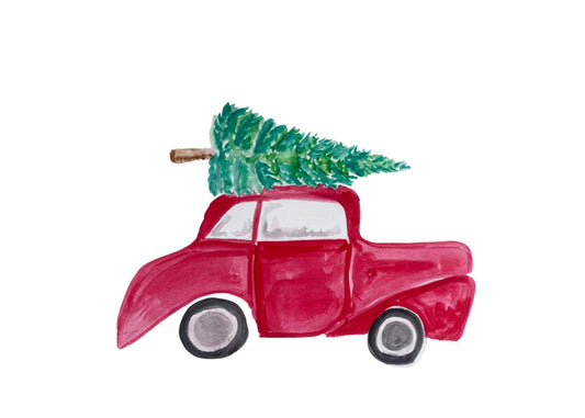 Driving home for Christmas greeting card