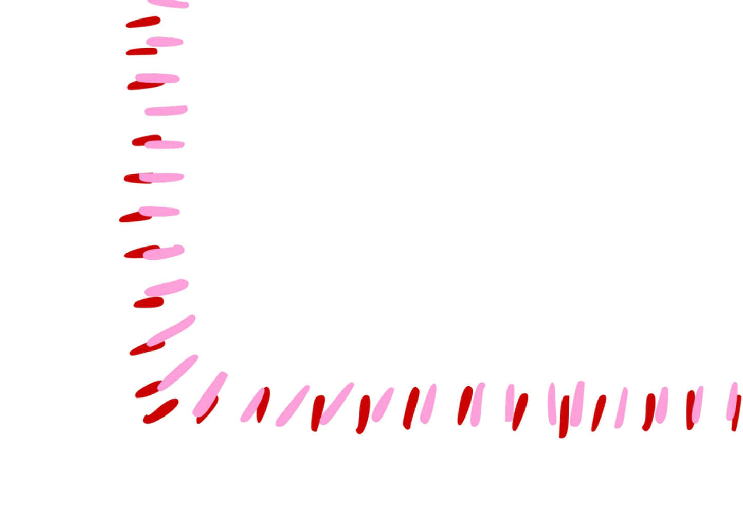 Pink and red dashes
